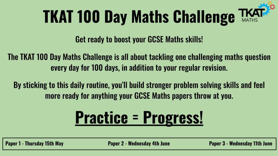 100 day maths challenge - instructions